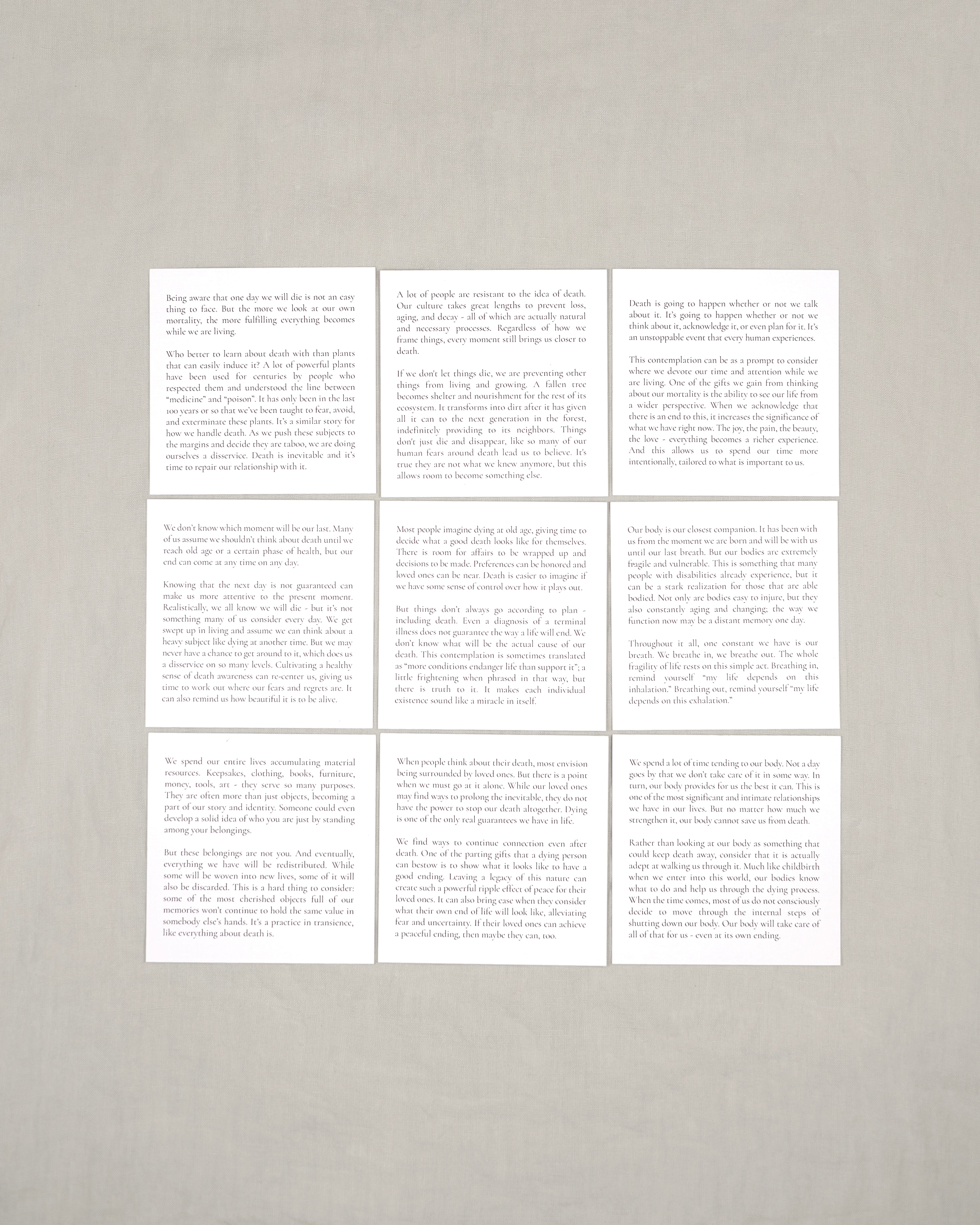 Death Meditation Card Set