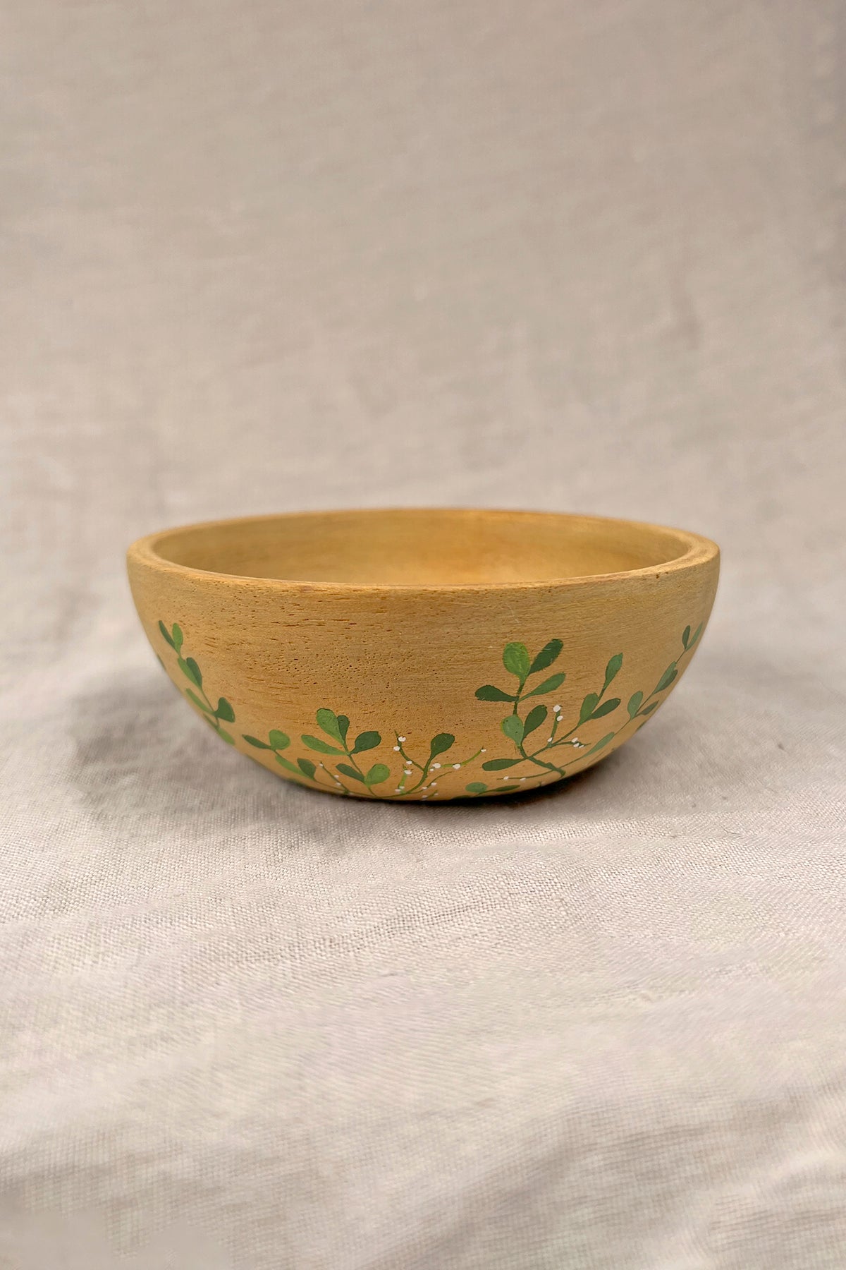 Mistletoe Painted Altar Bowl (OOAK)