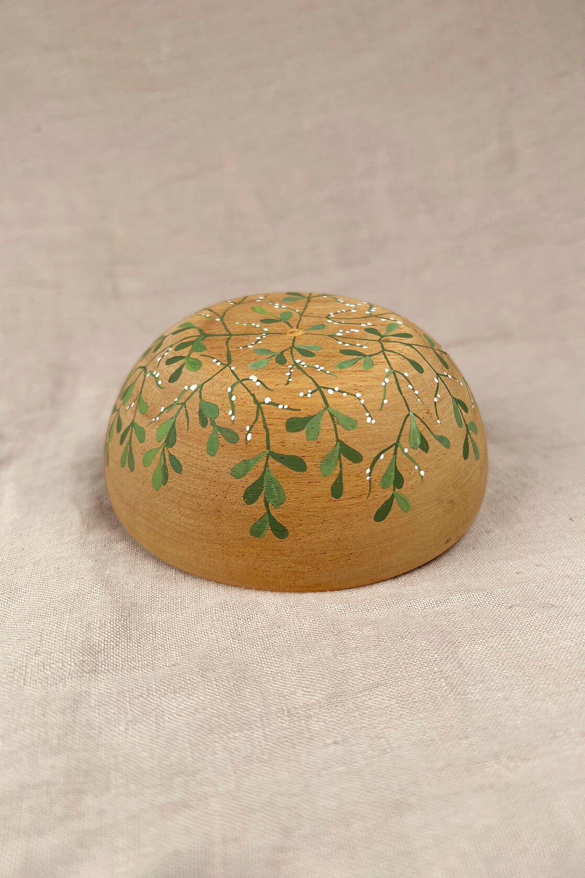 Mistletoe Painted Altar Bowl (OOAK)